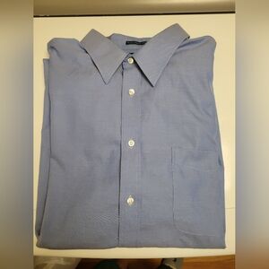 Men's Land Ends Corporate Blue Long Sleeve Shirt 18- 38